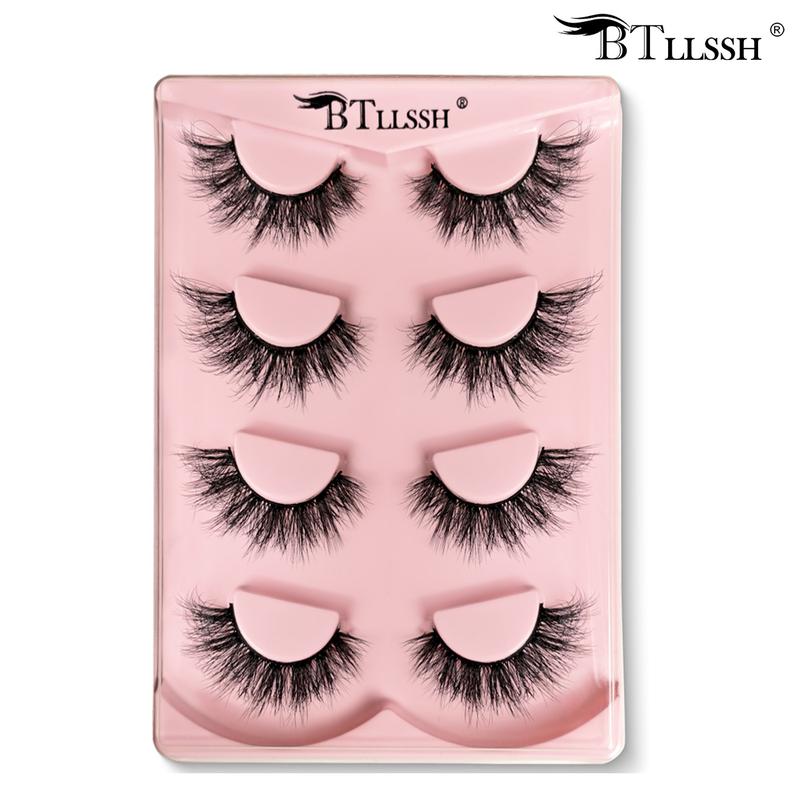 4 Pairs Long-Tail False Eyelashes, Eyelash Extension with Gift Box, Solid Non-Flammable False Lashes Made in Licang District, Qingdao, Shandong