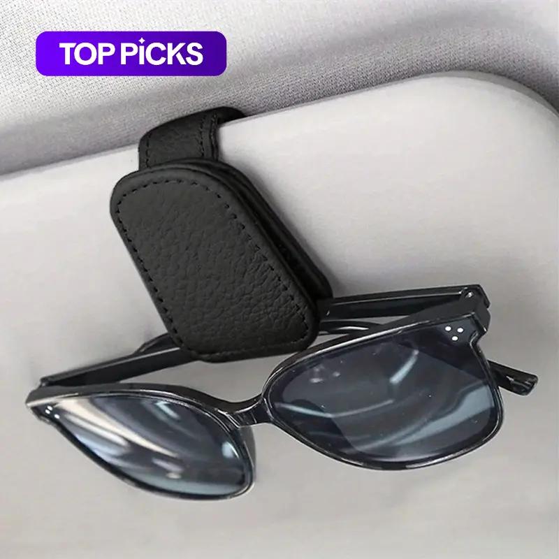 Car Sun Visor Storage Clip, Universal Car Sunglasses Holder, Car Glasses Clip, PU Leather Glasses Holder, Car Organizers Auto Accessories, Car Organization Supplies