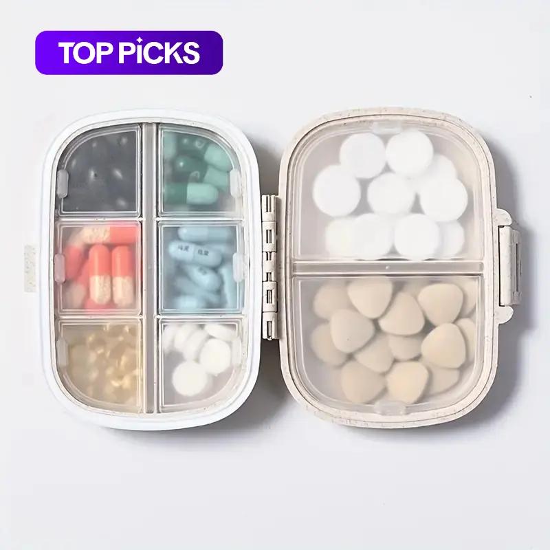 Random Color Spring Travel Pill Box, 1/2 Counts 8-compartment Medicine and Vitamin Capsule Storage Box, Portable Dust-proof Storage Organizer, Pill Storage Box