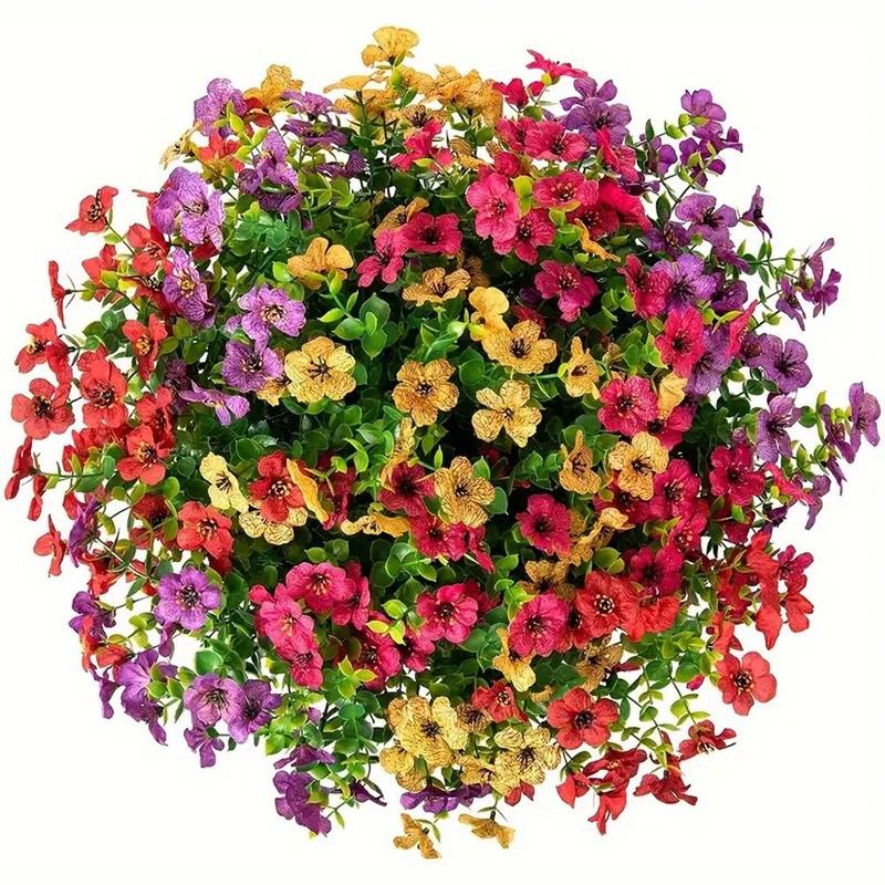 Artificial Flowers (12/24pcs/set), UV Resistant Colorful Fake Flower, Decorative Bouquet for Home, Garden, Party & Wedding Decor, Artificial Flowers Bouquet