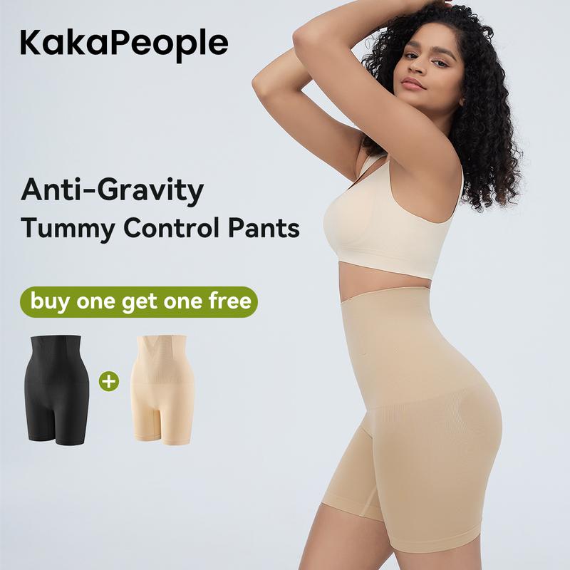 [2-Pack Fajas Colombianas Shaping Pants ] KaKaPeople Women's Tummy Control Butt-Lifting Shapewear, Sexy and Comfortable High-Waist Body Sculpting Garment Womenswear Compression