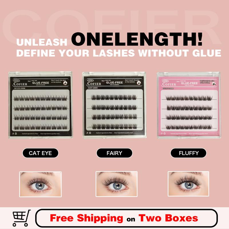 Cofier No-Glue Lash Clusters 40 PCS – Press-On Self-Adhesive Eyelashes, Uniform Length (10/12/14mm), Easy, Natural, Beginner-Friendly #Summervibes