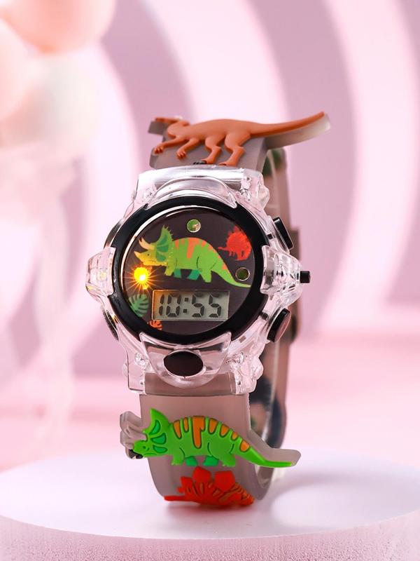 Cute Novelty Cartoon Dinosaur Pattern Digital Wristwatch, Fashionable Luminous Watch for Kids, Trendy All-match & Exquisite Watch for Birthday Gift