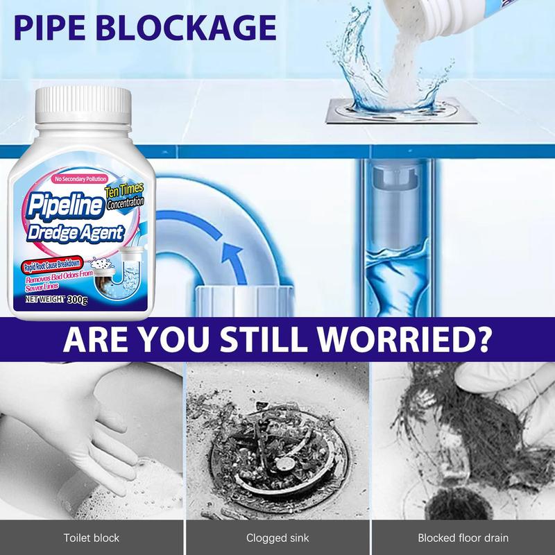Household cleaner, essential cleaner for kitchen sinks，Drain Clog Remover Agent, Powerful Quick Cleaning Drain Toilet Cleaner Tool,for Kitchen Bathroom Toilet