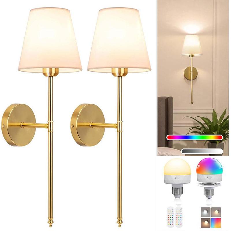 Wireless Battery-Powered Wall Lamps in /, Remote Control Bedroom Lights, Rechargeable Multi-Color Bulbs for Living Room & Hallway, Adjustable Lights, Dimmable Lights, Decorative Wall Light #GLOBAL PICKS