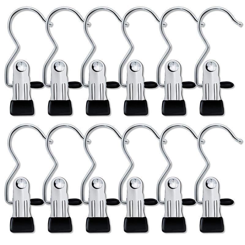 16 Counts Anti-Rust Clip Clothespins, Ultimate Lightweight Hanging Travel Hanger Organizer for Home & More, Space-Saving Magic Hat & Pants Storage Rack with Laundry Hooks