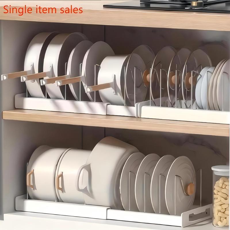 Kitchen Pot Storage Rack, Adjustable Pot Lid Storage Rack, Multifunctional Kitchen Storage Organizer, Adjustable Standing Shelf