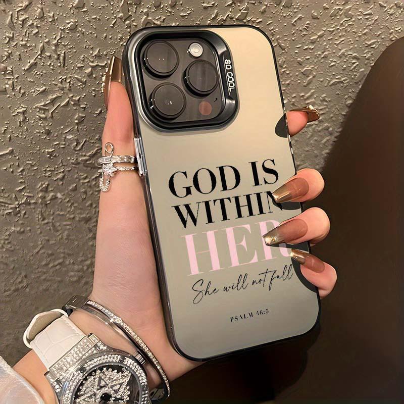 Pink Bible Psalms Quotes Christian  Pattern Case for  iPhone 16/15/14/13/12/11 Pro Max XR XS E Plus Shockproof Drop Protection Durable PC Smartphone Cover