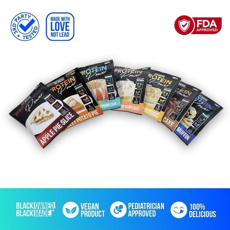 Just Move Protein Sample 7 Pack - Vegan (Plant Based) Organic, Dairy Free, Soy Free, Gluten Free, Keto, Peanut Free, 20g -22g Protein, Low Carb, Non GMO supplements fitness dietary supplement post-workout recovery Edible Flavor Healthy Multi Flavors