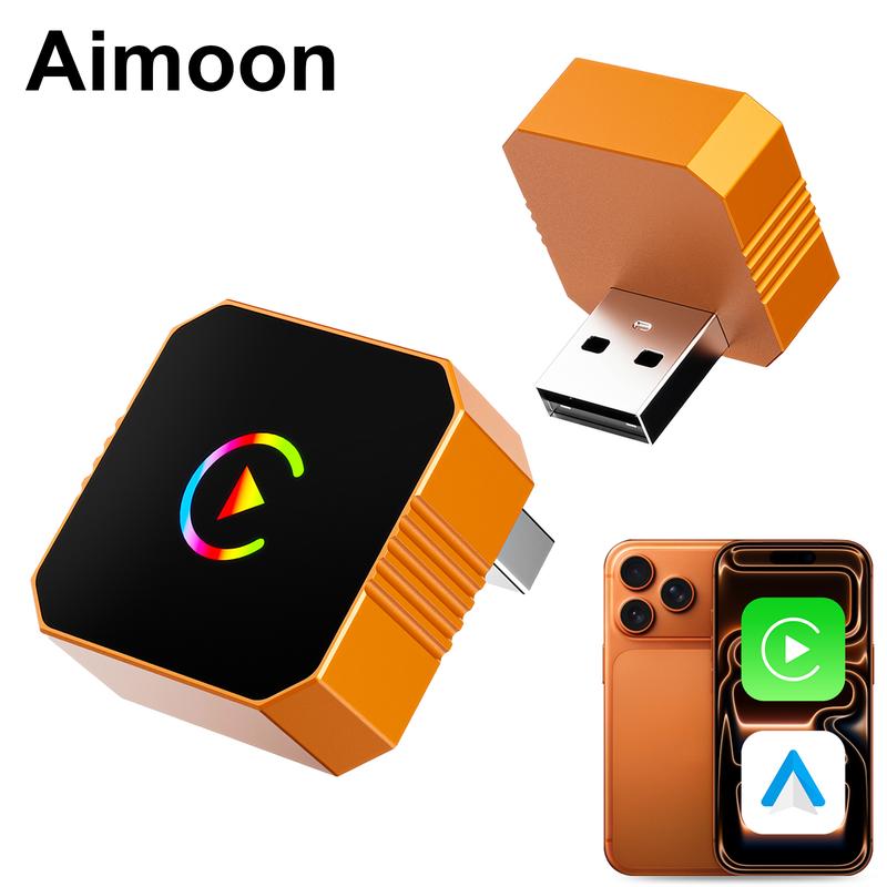 [summervibes]2026 latest model 2 in 1 Wireless CarPlay Adapter, for Both Apple and Android, Converts Wired to Wireless