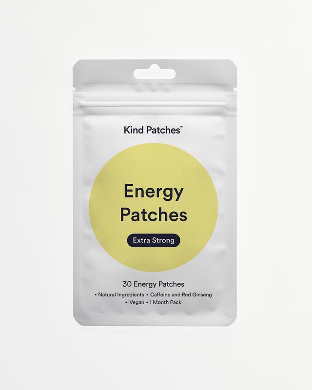 Kind Patches | Energy Patches Extra Strong｜30 Energy Patches: natural ingredient, caffeine and red ginseng, vegan, 1 month pack