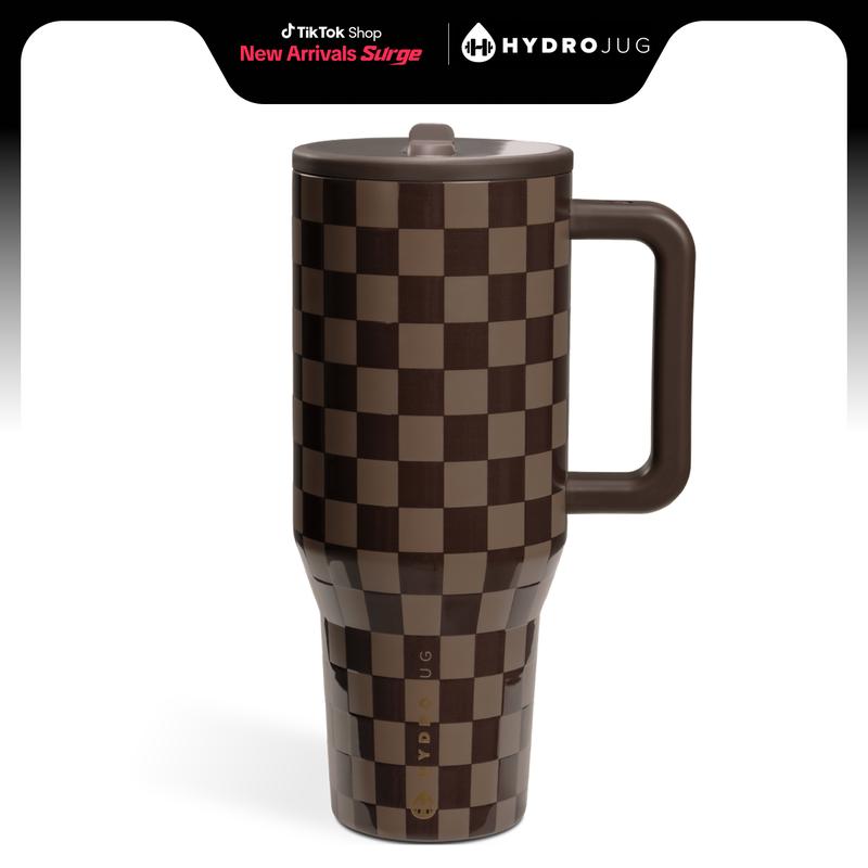 HydroJug Traveler | Leak-Proof Insulated Tumbler with Flip Straw & Cup Holder Fit Flasks Lid Drinkware