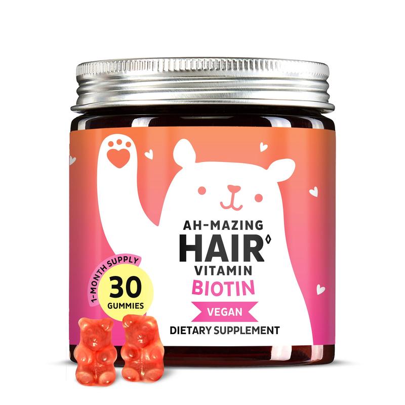 Bears with Benefits Biotin Gummies for Hair Growth, Skin & Nails –  5000 mcg Biotin + Vitamins C & E + Zinc - 30 Gummies - Vegan Wild Berry Flavor - 1 Month Supply