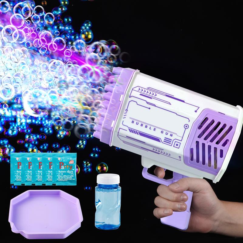 LED Bubble Machine for Kids, Rechargeable Automatic Bubble Maker with Music, Colorful Light Bubble Blower Toy for Outdoor Summer Party