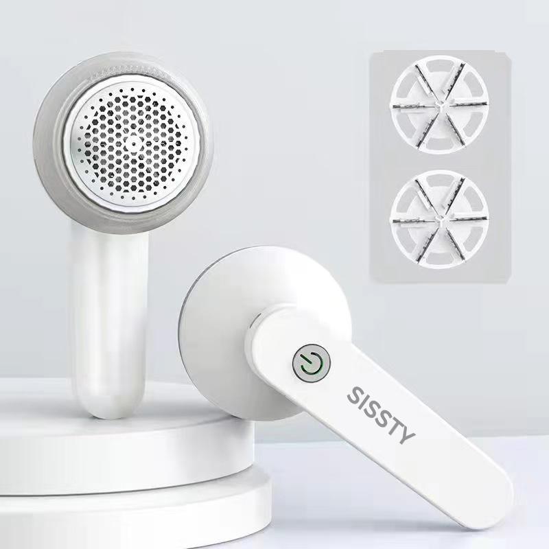 Rechargeable Fabric Shaver with 2 Replaceable Stainless Steel 6-Leaf Blades(1 Free Extra Included) | Lint Remover with 3-Speed Settings  - Efficient Sweater and Lint Shaver for Clothes, Removing Fuzz, Lint Balls, Pills, and Hairballs.Christmas Gift.