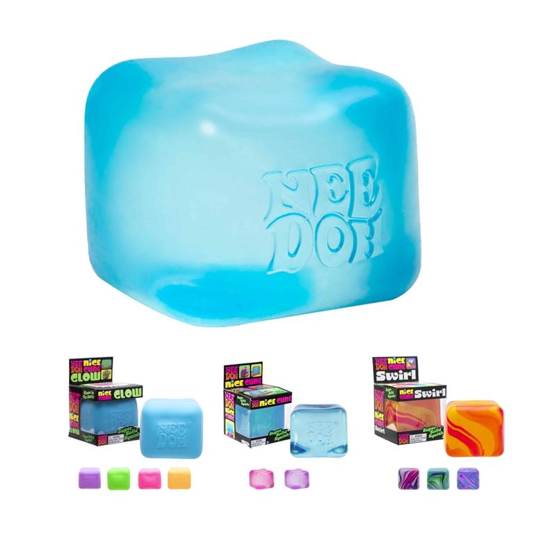 NeeDoh Swirl Nice Cube â Sensory Fidget Toy with Super Solid Squish, Stretchable Stress Relief, One Random Color