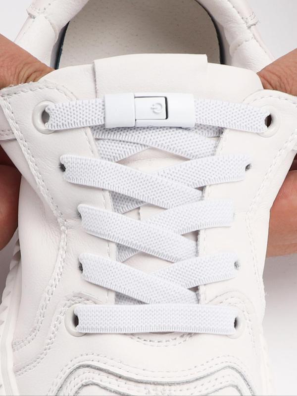 Solid Color No Tie Shoelaces for Summer, Casual Versatile Shoelaces, Shoe Accessories for Skate Shoes and Sneakers