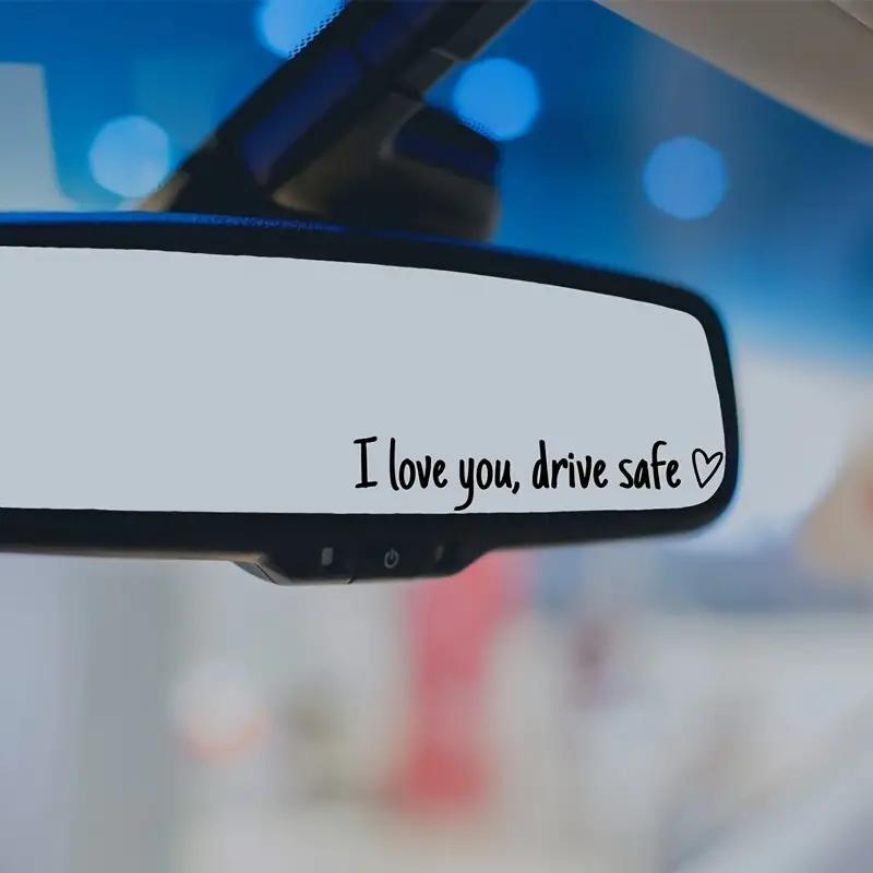 4x "I Love You Drive Safe" Car Rearview Mirror Vinyl Waterproof Decals, Auto Exterior Accessories, Romantic Vehicle Decor, Decal for Cars, GF Gift, Universal Stickers - SummerVibes (Follow instructions before use)