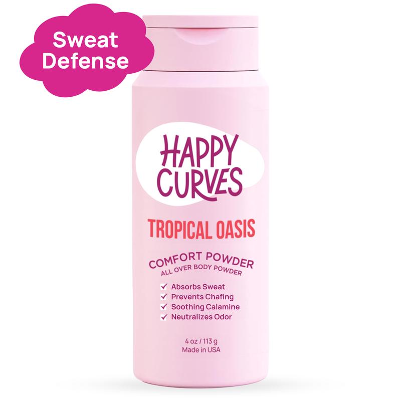 HAPPY CURVES Comfort Powder: Talc Free Anti Chafe Body & Foot Dusting Powder Deodorant to Control Inner Thigh Chafing, and Private Areas(Pack of 1)