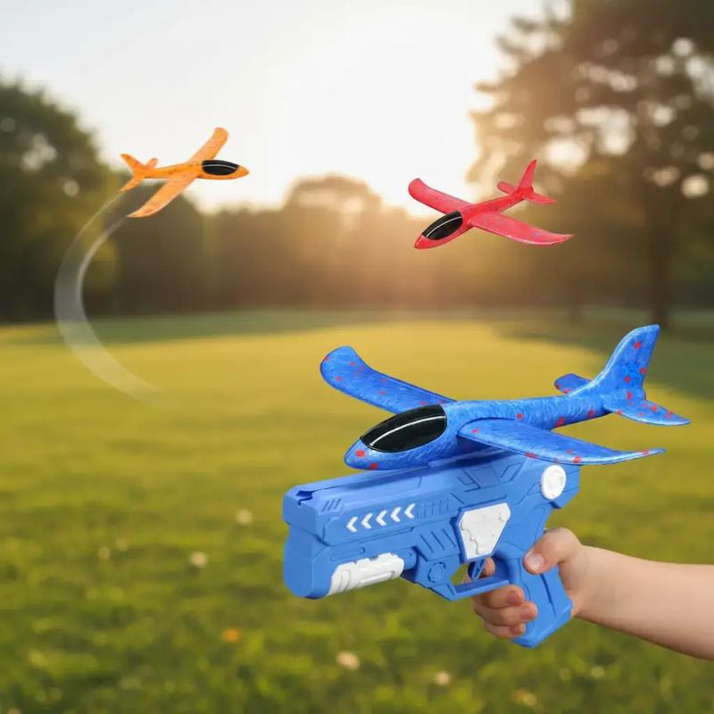 Colorful Durable Foam Airplane Launcher Toy, 1 Set Outdoor Fun Handheld Hand-Throwing Airplane Toy, Outdoor Sports Toy for Kids, Birthday Gift for Boys & Girls