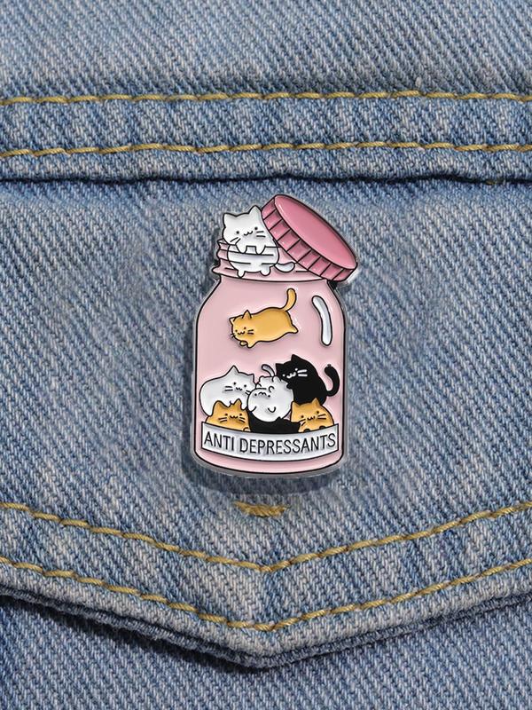 Cute Cat Design Brooch Pin, Animal Themed Enamel Pin, Clothes Accessories for Women & Men, Fashion Accessory, Perfect for Backpacks, Jeans, Scarves, Hats Decoration, Hat Pins
