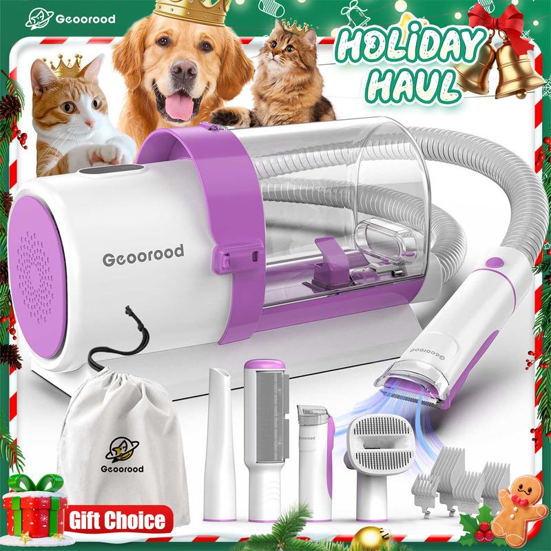ãGeooroodã Geoorood Dog Grooming All-in-One Kit with Vacuum Brush 2.5L Large Pog, Stainless Steel Blades Lightweight Design 13KPa Suction Force Portable Cleaning Set #Summervibes #petlovers