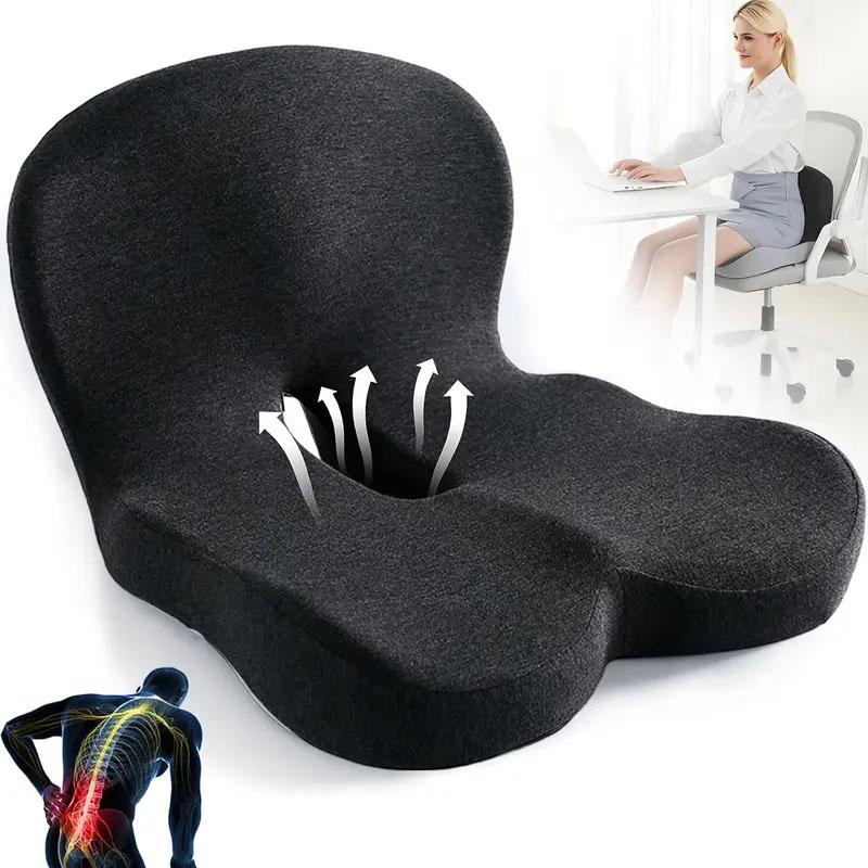 MIUKIULA Non-Slip Memory Foam Seat Skin-Friendly Extended Zipper Easy Remove Wash Back Support Cushion Comfy Chair Adjustable Chair Breathable Cloth Leg Pain Mesh sacrum pillow summerwins,summerwins