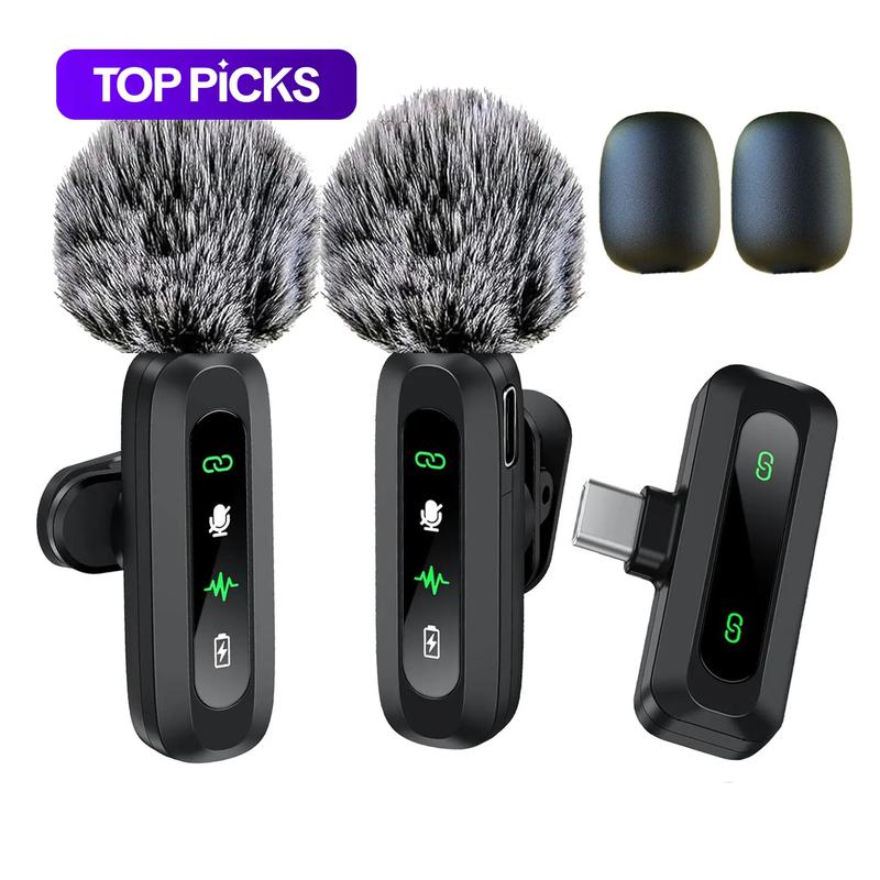 Wireless Microphone, Professional Lapel Mic for iPhone and Android, Wireless Microphone for Video Recording, Teaching, Interviews and Podcasts, Rechargeable Wireless Mic #GLOBAL PICKS