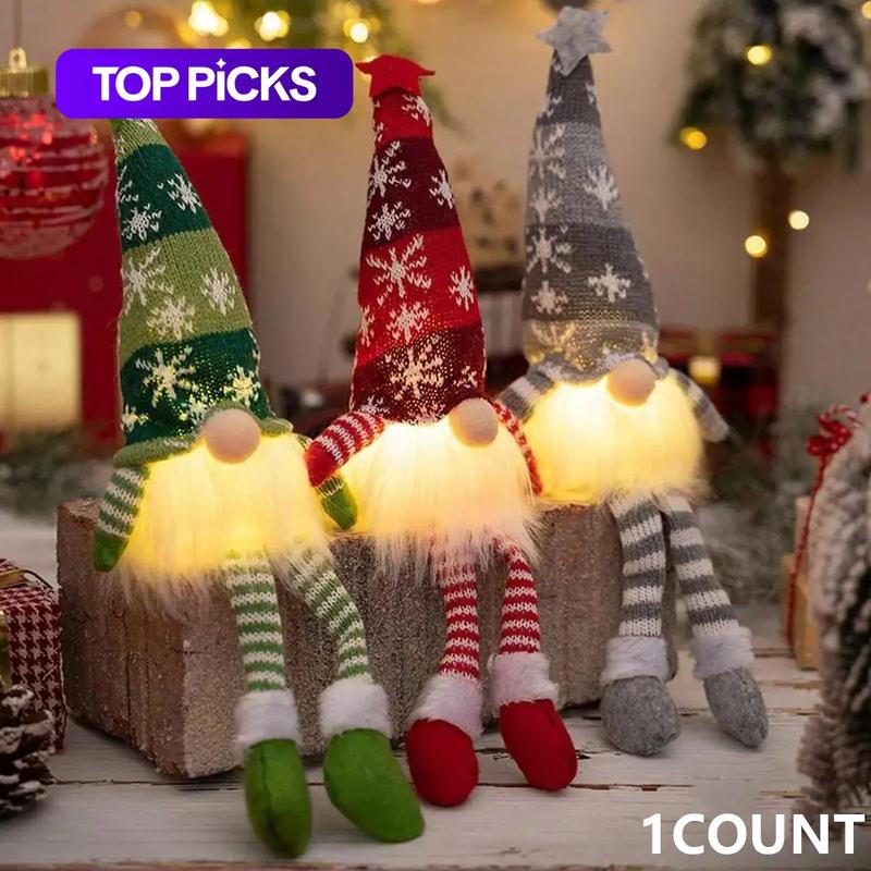 Cute Elf Design Hanging Light, 1 Count/3 Counts Creative Long-legged Doll Hanging Decor, Home Wall Decor Supplies for Living Room Bedroom, Great for Holiday Decoration Fireplace Window Decoration, Christmas Decoration, Decorative Ornament