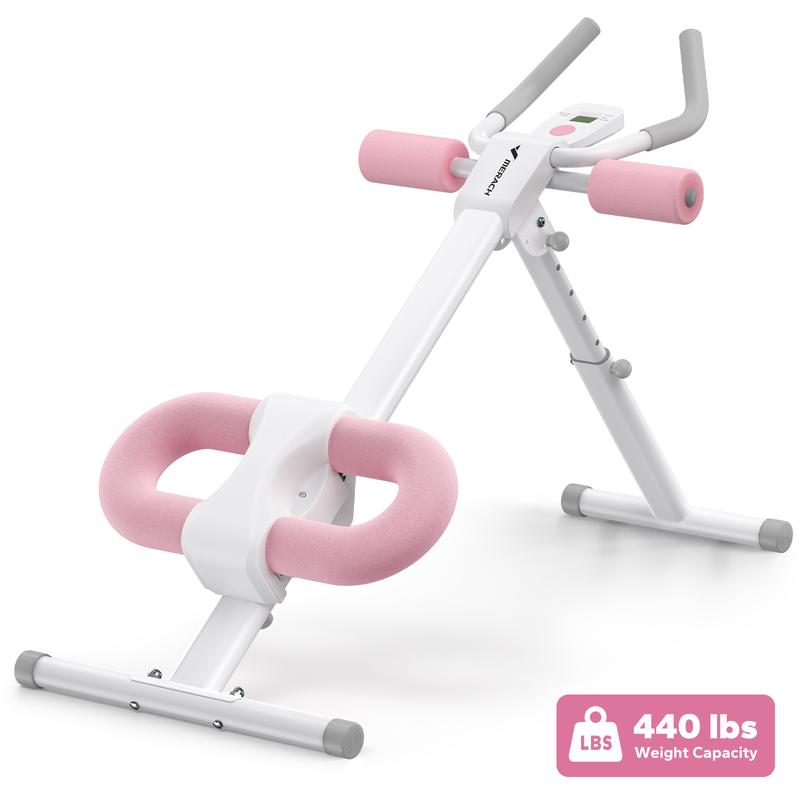 Merach Adjustable Ab Trainer Machine with LCD Monitor 10-Level Foldable Abdominal Exercise Machine Core Trainer Machine Workout for Arm, Leg, Buttocks Shaper Summervibes