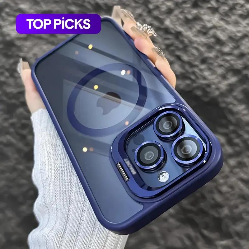 Magnetic Shockproof Phone Case With Kickstand, Phone Cover, Shockproof Protective Casing, Phone Accessories Compatible with iPhone 17 Air 16 15 14 13 12 11 Pro Max Plush Stand Kickstand Protective #GLOBAL PICKS