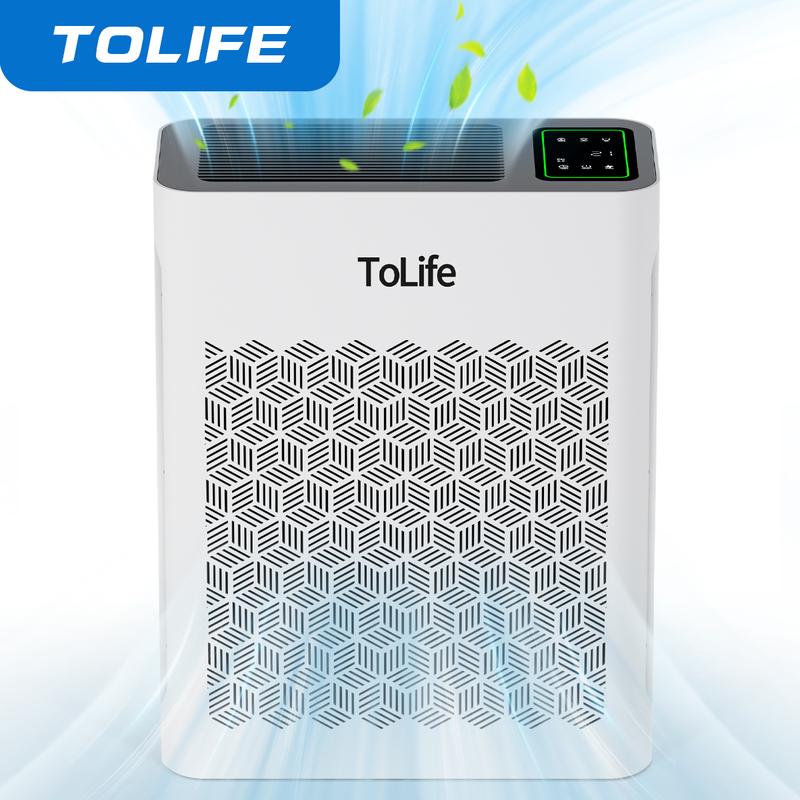 ToLife TZ-K2 Air Purifier for Large Rooms (up to 1095 FtÂ²). PM 2.5 Display, Auto Mode, Timer, HEPA Filterâremoves smoke, pollen, and pet dander!