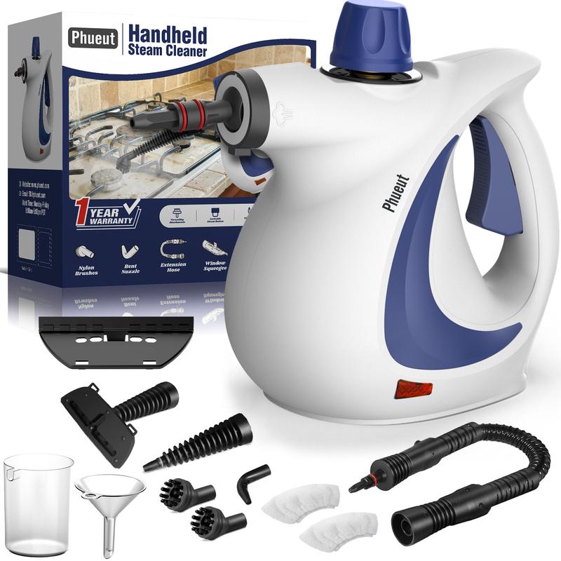 Phueut Pressurized Handheld Steam Cleaner, Multifunctional with 11pcs Accessories for Kitchen, Bathroom, Floors summerwins