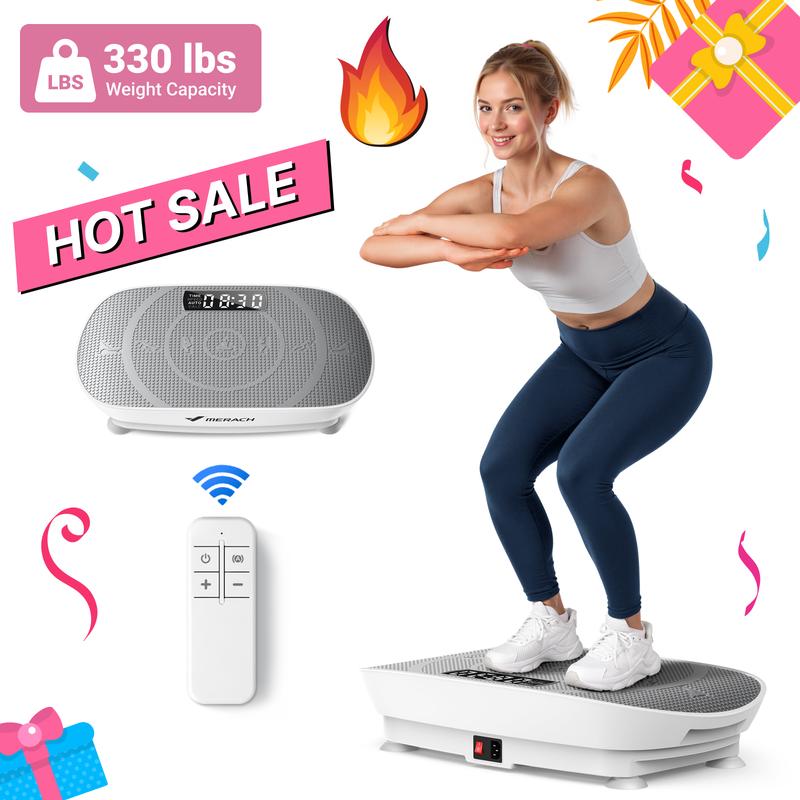 【Live Link only】Merach Slim Vibration Plate Exercise Machine Lymphatic Drainage Fitness Machine Vibrations Compact Design Fitness Home Gym Equipment Whole Body Workout Summervibes
