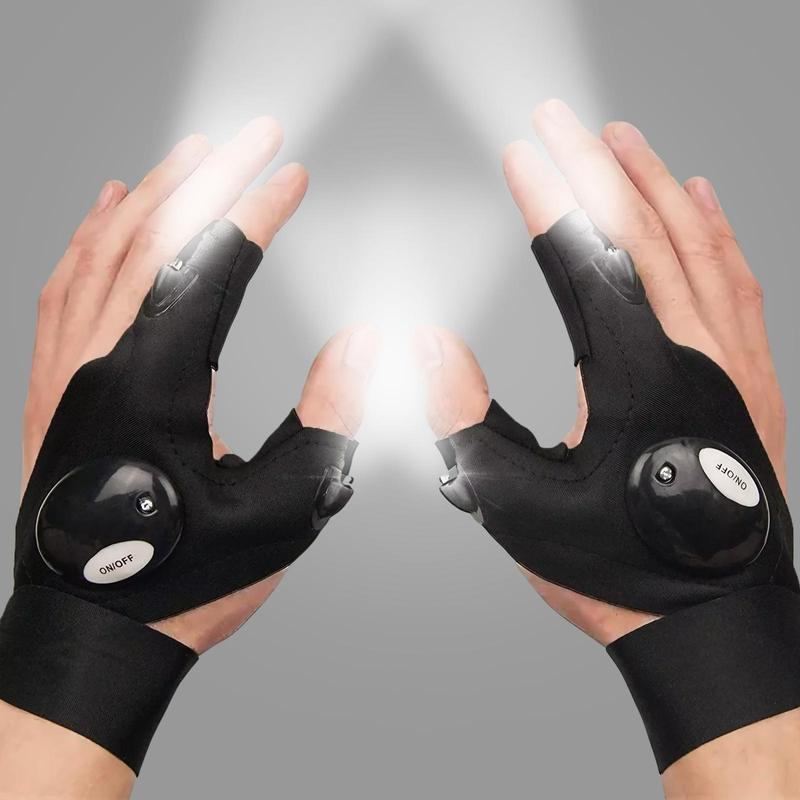 LED Light Flashlight Gloves, 1 Count/1 Pair Lighted Outdoor Sports Gloves, Suitable for Fishing, Camping, Hiking and Survival Rescue, Valentine's Day Gift