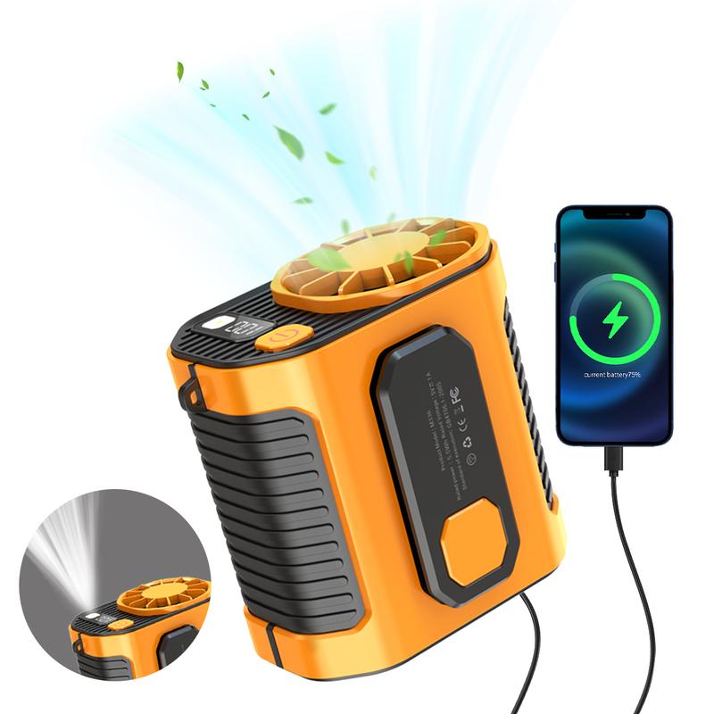 Summer Fan, Portable Waist Clip Fan, 5000 mAh Cool Clip Fan Under Shirt, Belt Fan Clip On Waist Portable Cooling Fan, with LED Light, USB Rechargeable Portable Waist Fan for Outdoor Play and Work summerwins
