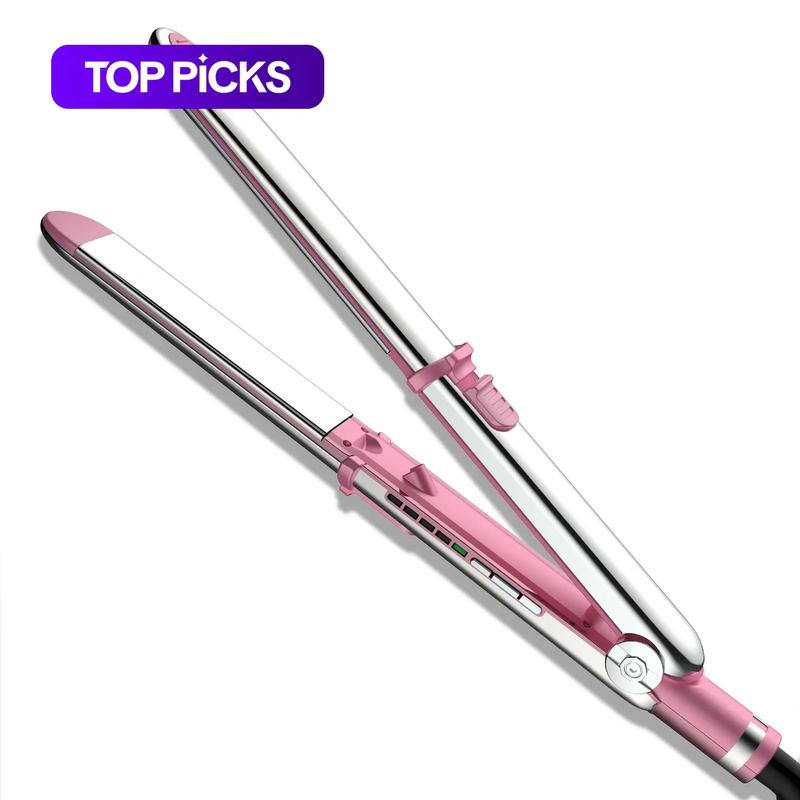 Professional Flat Iron Hair Straightener, Titanium Hair Straightening Ionic Fast Heating Hair Tools, 2 in 1 Hair Straightener Hair Curler, Hair Styling Tools for Women, Gift