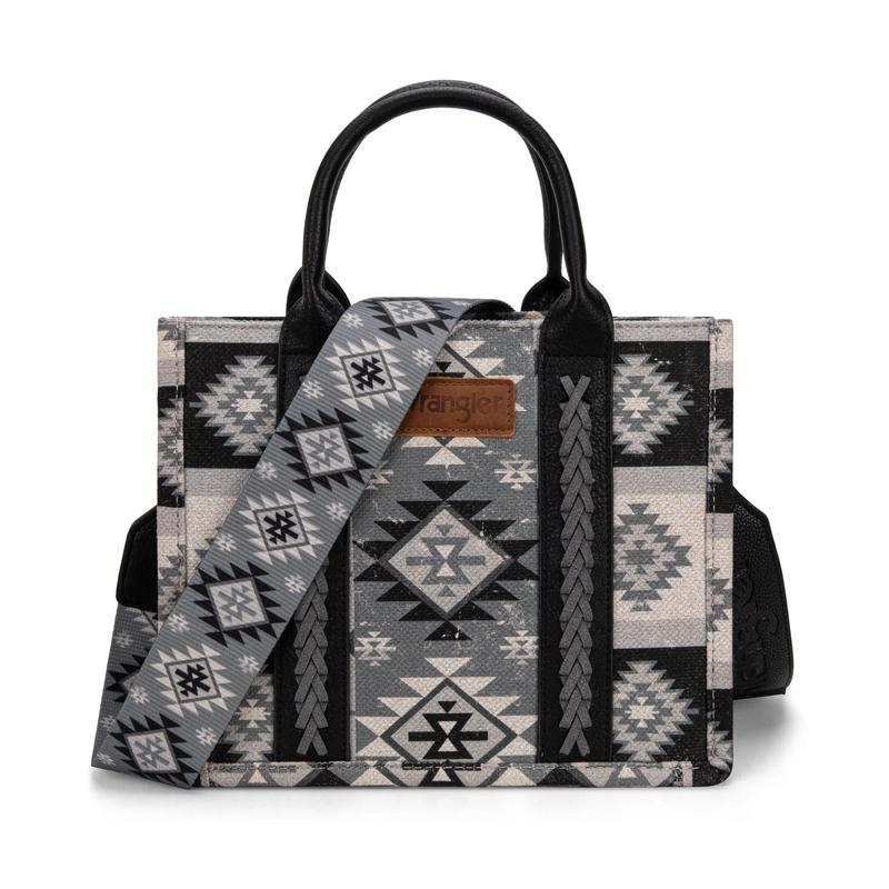 Wrangler Southwestern Dual Sided Print Small Canvas Tote/Crossbody
