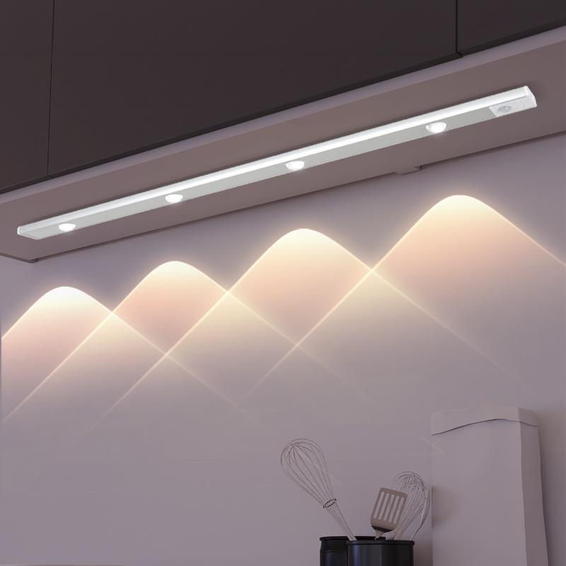 Under Cabinet Light, 1 Count Rechargeable 3-Color Dimmable LED Light Bar for Living Room, Motion-Sensor LED Light for Bedroom Cabinets and Wardrobe Decor, Home Decor Lighting, Decorative Lighting, Atmosphere Lighting #GLOBAL PICKS