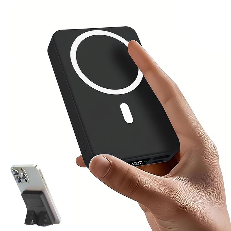 10000mAh Magnetic Power Bank – Portable Charger with Foldable Stand, LED Digital Display, Charge iPhone & Android Devices Simultaneously outdoorfun