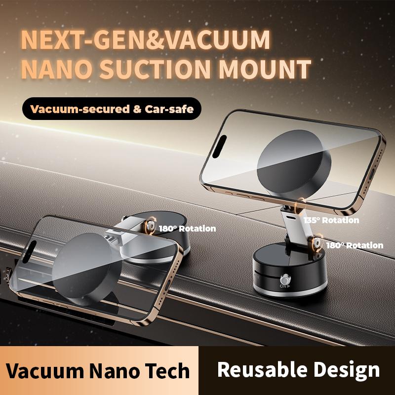 Magnetic Phone Holder with Vacuum Suction Cup, Multifunctional Phone Stand for Home or Office, Phone Accessories for iPhone & Android, Phone Suction Mount, Cell Phone Stand