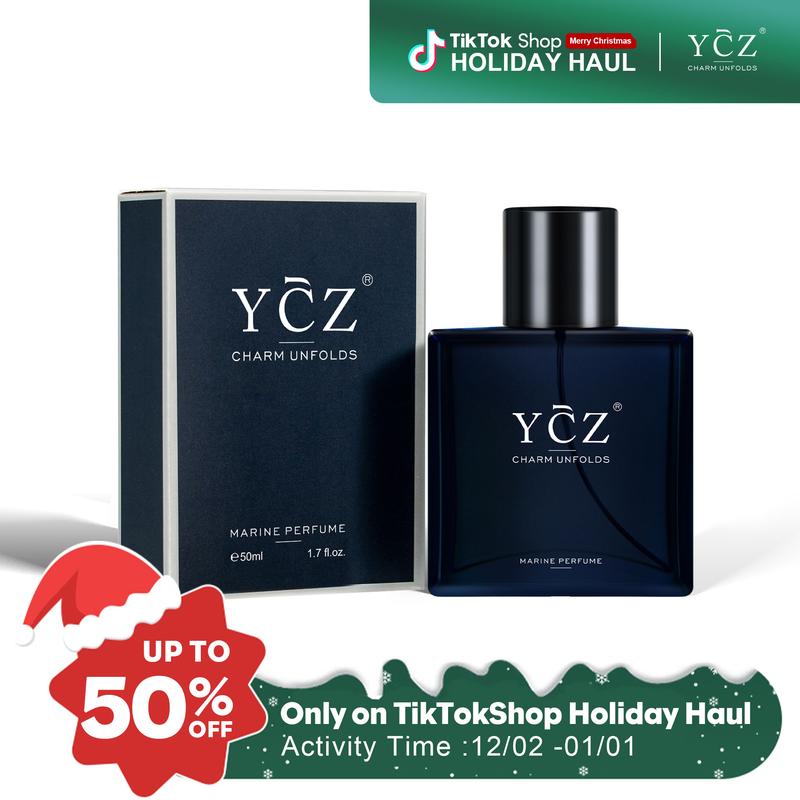 YCZ Midnight Marine Eau De Parfum 50ml Unisex | Aromatic Aquatic Ocean Fresh Woody Perfume with Bergamot Coconut Amber | Long Lasting Luxury Arabian Fragrance for Men Women | Premium Gift