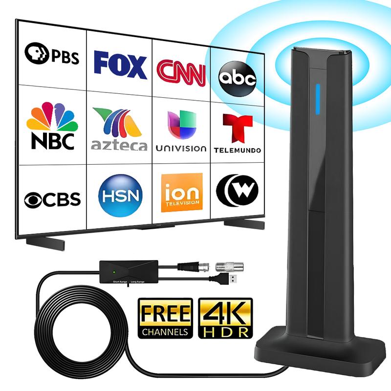 Digital TV Antenna for Smart TV Indoor,2026 TV Antenna with 3M Stick Base, 360Â°&Long Range Reception 4K HDTV Antenna for Local Channels, Easy Installation Antennas for 1080P TVs Without Cable antenna  fortv