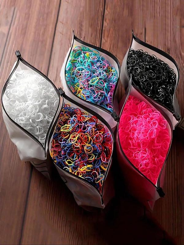 Colorful Mini Hair Ties Set with Storage Bag, High Elasticity Cute Scrunchies for All Seasons, Boho Fashionable Hair Accessories for Women, Hair Rubber Bands