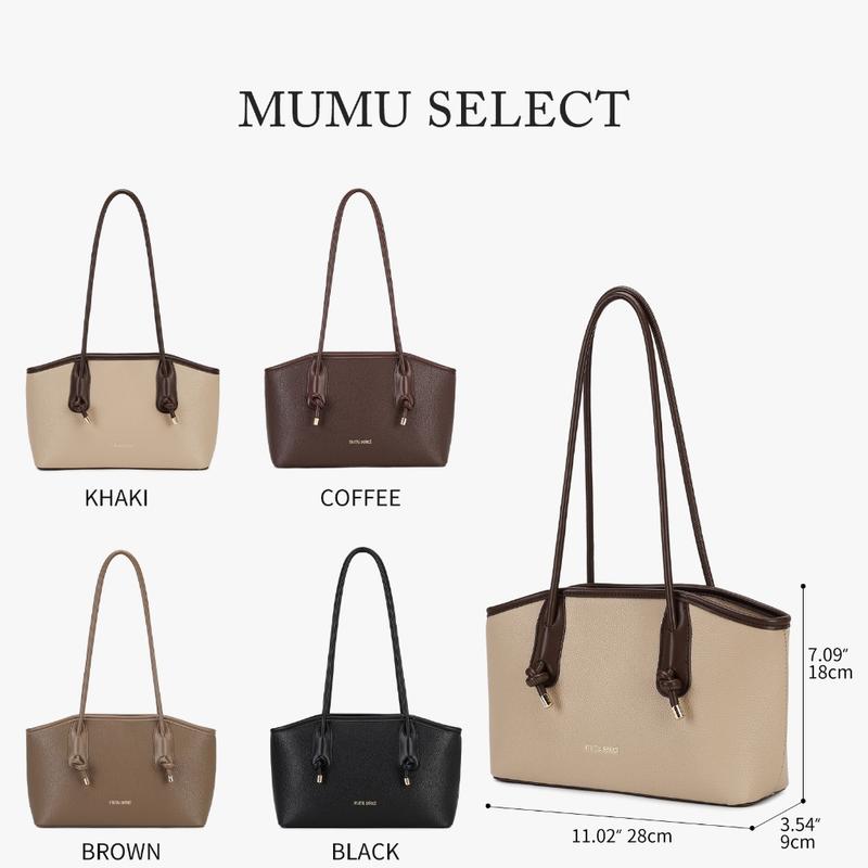 【Mumu Select】 M335 Quality PU Leather Women's Kili Kili Shoulder Bag for Office Minimalist Plain Design 28cm x 18cm x 9cm