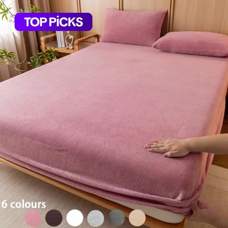 Fleece Bedding Set, 3-Piece Bed Sheets Set with 1 Fitted Sheet and 2 Pillowcases (No Fillers), Soft Warm Bedding for Bedroom & Guest Room, Bedding Essentials #GLOBAL PICKS