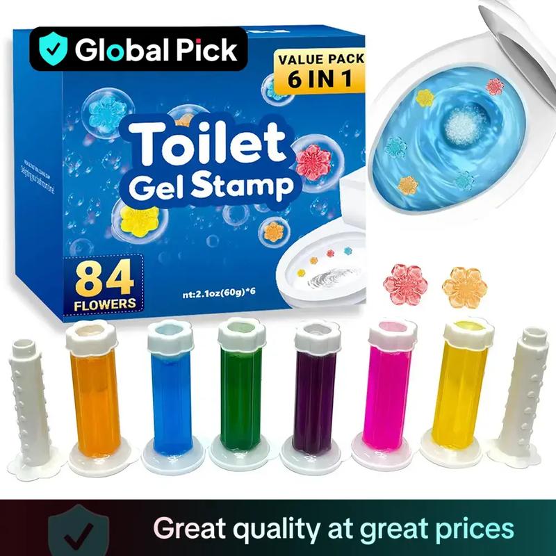 Toilet Gel Cleaning Stamp Pack of 1/2/4, Automatic Toilet Cleaner Gel with Long-Lasting Fresh Scent, Scented, Easy Operation Bathroom Cleaning Tool #GLOBAL PICKS