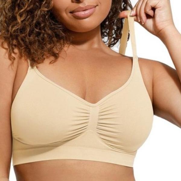 FeelinGirl #live1 Women's Wireless Bra Comfort up to 44DD No Padding No Underwire Unlined Cami Bra Seamless Sports Bra for Everyday Wear Breathable and Stretchy Springtok