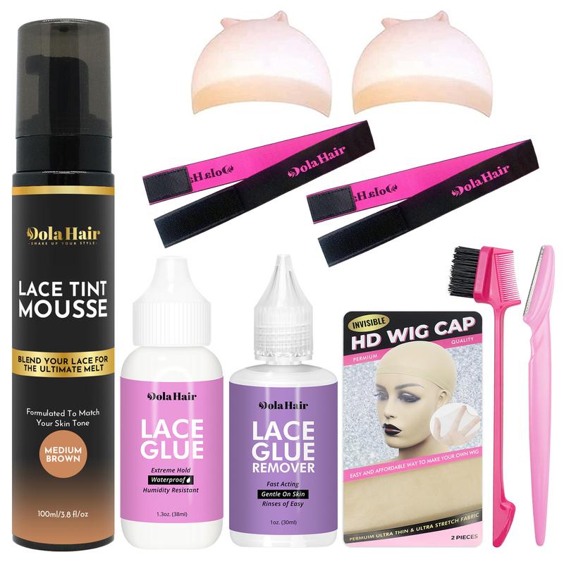 Dolahair Lace Tint Mousse For Wigs Tint Foam Melting Mousse For Lace Front Wig Install Kit Knots Bleaching With 2 Melting Band Lace Glue Adhesive #Summervibes