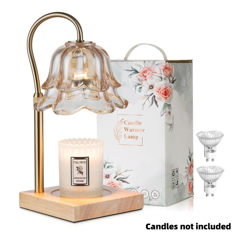 ãMother's Day GiftãCandle Warmer Lamp, Lily of the Valley Flower Lamp, Height Adjustable with Timer, 2 Bulbs Included, Flameless Fragrance Lamp for Home Bedroom Decor, Ideal Gift for Mom Birthday